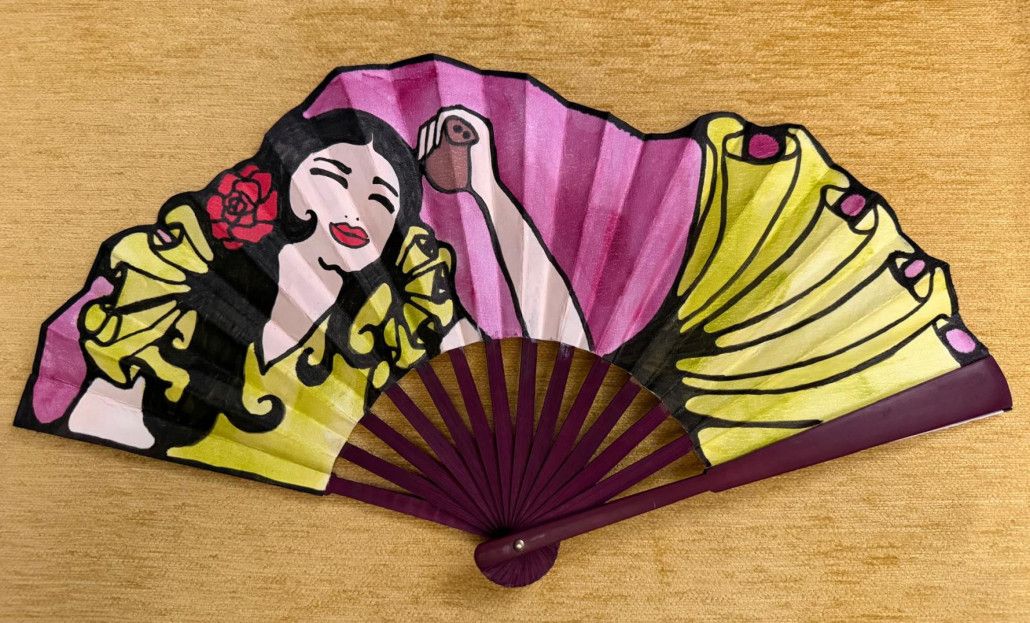 Abanico flamenca castañuelas